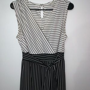 Black and white striped jumpsuit